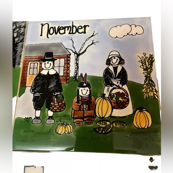 H&R JOHNSON Calendar Tile Trivet England Set Of 6 Collectibles Wall Decor - Picture 3 of 11